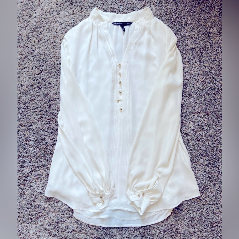 WHBM Woman’s Top - Size 6 - Gold plated buttons and cuff links